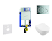 Geberit Kombifix - Modul pro závěsné WC s tlačítkem Sigma01, lesklý chrom + Villeroy Boch - WC a sedátko, DirectFlush, SoftClose