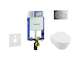 Geberit Kombifix - Modul pro závěsné WC s tlačítkem Sigma01, lesklý chrom + Villeroy Boch - WC a sedátko, DirectFlush, SoftClose