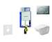 Geberit Kombifix - Modul pro závěsné WC s tlačítkem Sigma01, matný chrom + Duravit D-Code - WC a sedátko, Rimless, SoftClose 110