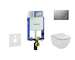 Geberit Kombifix - Modul pro závěsné WC s tlačítkem Sigma01, matný chrom + Ideal Standard Tesi - WC a sedátko, Aquablade, SoftCl