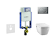 Geberit Kombifix - Modul pro závěsné WC s tlačítkem Sigma01, matný chrom + Tece One - sprchovací toaleta a sedátko, Rimless, Sof