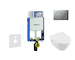 Geberit Kombifix - Modul pro závěsné WC s tlačítkem Sigma01, matný chrom + Villeroy Boch - WC a sedátko, DirectFlush, SoftClose,