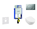 Geberit Kombifix - Modul pro závěsné WC s tlačítkem Sigma01, matný chrom + Villeroy Boch - WC a sedátko, DirectFlush, SoftClose,