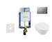 Geberit Kombifix - Modul pro závěsné WC s tlačítkem Sigma01, matný chrom + Villeroy Boch - WC a sedátko, DirectFlush, SoftClose,