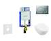 Geberit Kombifix - Modul pro závěsné WC s tlačítkem Sigma01, matný chrom + Villeroy Boch - WC a sedátko, DirectFlush, SoftClose,