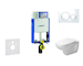 Geberit Kombifix - Modul pro závěsné WC s tlačítkem Sigma20, bílá/lesklý chrom + Duravit D-Code - WC a sedátko, Rimless, SoftClo
