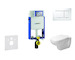 Geberit Kombifix - Modul pro závěsné WC s tlačítkem Sigma20, bílá/lesklý chrom + Duravit D-Code - WC a sedátko, Rimless, SoftClo