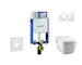 Geberit Kombifix - Modul pro závěsné WC s tlačítkem Sigma20, bílá/lesklý chrom + Tece One - sprchovací toaleta a sedátko, Rimles