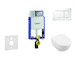 Geberit Kombifix - Modul pro závěsné WC s tlačítkem Sigma20, bílá/lesklý chrom + Villeroy Boch - WC a sedátko, DirectFlush, Soft