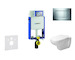 Geberit Kombifix - Modul pro závěsné WC s tlačítkem Sigma20, lesklý chrom/chrom mat + Duravit D-Code - WC a sedátko, Rimless, So
