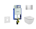 Geberit Kombifix - Modul pro závěsné WC s tlačítkem Sigma20, lesklý chrom/chrom mat + Ideal Standard Tesi - WC a sedátko, Aquabl