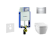 Geberit Kombifix - Modul pro závěsné WC s tlačítkem Sigma20, lesklý chrom/chrom mat + Tece One - sprchovací toaleta a sedátko, R