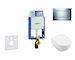 Geberit Kombifix - Modul pro závěsné WC s tlačítkem Sigma20, lesklý chrom/chrom mat + Villeroy Boch - WC a sedátko, DirectFlush,