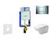 Geberit Kombifix - Modul pro závěsné WC s tlačítkem Sigma30, lesklý chrom/chrom mat + Duravit D-Code - WC a sedátko, Rimless, So