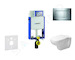 Geberit Kombifix - Modul pro závěsné WC s tlačítkem Sigma30, lesklý chrom/chrom mat + Duravit D-Code - WC a sedátko, Rimless, So