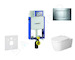 Geberit Kombifix - Modul pro závěsné WC s tlačítkem Sigma30, lesklý chrom/chrom mat + Duravit ME by Starck - WC a sedátko, Rimle