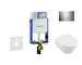 Geberit Kombifix - Modul pro závěsné WC s tlačítkem Sigma30, lesklý chrom/chrom mat + Villeroy Boch - WC a sedátko, DirectFlush,