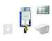 Geberit Kombifix - Modul pro závěsné WC s tlačítkem Sigma30, matný chrom/chrom + Duravit D-Code - WC a sedátko, Rimless, SoftClo