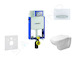 Geberit Kombifix - Modul pro závěsné WC s tlačítkem Sigma50, alpská bílá + Duravit D-Code - WC a sedátko, Rimless, SoftClose 110