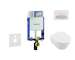 Geberit Kombifix - Modul pro závěsné WC s tlačítkem Sigma50, alpská bílá + Villeroy Boch - WC a sedátko, DirectFlush, SoftClose,