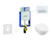 Geberit Kombifix - Modul pro závěsné WC s tlačítkem Sigma50, alpská bílá + Villeroy Boch - WC a sedátko, DirectFlush, SoftClose,