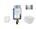 Geberit Kombifix - Set předstěnové instalace, klozetu a sedátka Ideal Standard Tesi, tlačítka Sigma30, Rimless, SoftClose, leskl