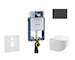Geberit Kombifix - Set předstěnové instalace, klozetu Gaia a sedátka softclose, tlačítko Sigma30, matná černá/černá SANI15CA5105
