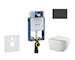 Geberit Kombifix - Set předstěnové instalace, klozetu Gaia a sedátka softclose, tlačítko Sigma30, matná černá/černá SANI15CA5106
