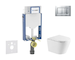 Geberit Kombifix - Set předstěnové instalace, klozetu Nefia a sedátka softclose, tlačítko Sigma20, lakovaný chrom mat/chrom SANI