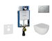 Geberit Kombifix - Set předstěnové instalace, klozetu Oudee a sedátka softclose, tlačítko Sigma01, lakovaný matný chrom SANI15CA