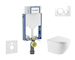 Geberit Kombifix - Set předstěnové instalace, klozetu Oudee a sedátka softclose, tlačítko Sigma20, bílá/pozlacená SANI15CA3155
