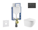 Geberit Kombifix - Set předstěnové instalace, klozetu Oudee a sedátka softclose, tlačítko Sigma20, černá lesk/černá mat SANI15CA