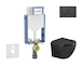 Geberit Kombifix - Set předstěnové instalace, klozetu Oudee a sedátka softclose, tlačítko Sigma20, černá lesk/černá mat SANI15CA