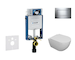 Geberit Kombifix - Set předstěnové instalace, klozetu Oudee a sedátka softclose, tlačítko Sigma20, chrom SANI15CA1101
