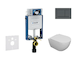 Geberit Kombifix - Set předstěnové instalace, klozetu Oudee a sedátka softclose, tlačítko Sigma20, matná černá/černá SANI15CA510
