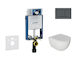 Geberit Kombifix - Set předstěnové instalace, klozetu Oudee a sedátka softclose, tlačítko Sigma20, matná černá/černá SANI15CA510