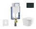 Geberit Kombifix - Set předstěnové instalace, klozetu Oudee a sedátka softclose, tlačítko Sigma20, matná černá/černá SANI15CA514