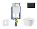 Geberit Kombifix - Set předstěnové instalace, klozetu Oudee a sedátka softclose, tlačítko Sigma20, matná černá/černá SANI15CA515