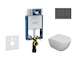 Geberit Kombifix - Set předstěnové instalace, klozetu Oudee a sedátka softclose, tlačítko Sigma30, matná černá/černá SANI15CA510