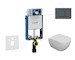 Geberit Kombifix - Set předstěnové instalace, klozetu Oudee a sedátka softclose, tlačítko Sigma30, matná černá/černá SANI15CA510