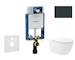 Geberit Kombifix - Set předstěnové instalace, klozetu Oudee Vortex a sedátka softclose, tlačítko Sigma20, černá lesk/černá mat S