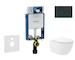 Geberit Kombifix - Set předstěnové instalace, klozetu Oudee Vortex a sedátka softclose, tlačítko Sigma20, černá lesk/černá mat S