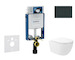 Geberit Kombifix - Set předstěnové instalace, klozetu Oudee Vortex a sedátka softclose, tlačítko Sigma20, černá lesk/černá mat S