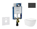 Geberit Kombifix - Set předstěnové instalace, klozetu Oudee Vortex a sedátka softclose, tlačítko Sigma20, matná černá/černá SANI