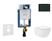 Geberit Kombifix - Set předstěnové instalace, klozetu Oudee Vortex a sedátka softclose, tlačítko Sigma20, matná černá/černá SANI