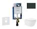 Geberit Kombifix - Set předstěnové instalace, klozetu Oudee Vortex a sedátka softclose, tlačítko Sigma30, černá lesk/černá mat S