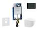 Geberit Kombifix - Set předstěnové instalace, kompaktního klozetu Gaia a sedátka softclose, tlačítko Sigma20, černá lesk/černá m