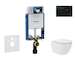 Geberit Kombifix - Set předstěnové instalace, kompaktního klozetu Oudee Vortex a sedátka softclose, tlačítko Sigma01, černá SANI