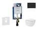Geberit Kombifix - Set předstěnové instalace, kompaktního klozetu Oudee Vortex a sedátka softclose, tlačítko Sigma20, matná čern
