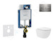 Geberit Kombifix - Set předstěnové instalace, kompaktního klozetu Oudee Vortex a sedátka softclose, tlačítko Sigma20, nerez SANI
